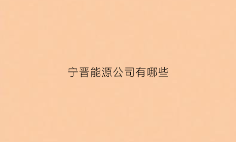 宁晋能源公司有哪些(宁晋新能源公司)