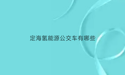 定海氢能源公交车有哪些