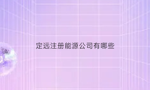 定远注册能源公司有哪些