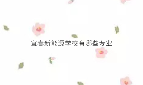 宜春新能源学校有哪些专业