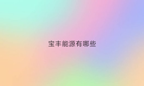 宝丰能源有哪些