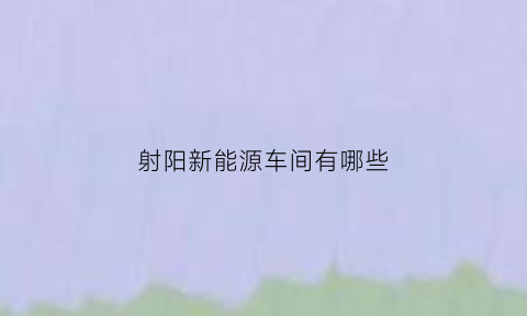 射阳新能源车间有哪些