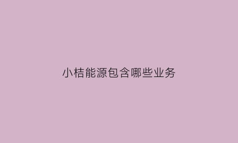 小桔能源包含哪些业务