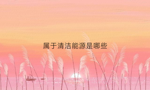 属于清洁能源是哪些