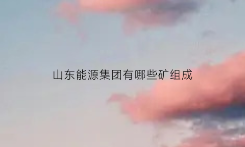 山东能源集团有哪些矿组成