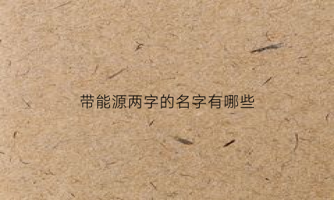 带能源两字的名字有哪些