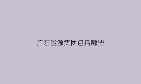 广东能源集团包括哪些