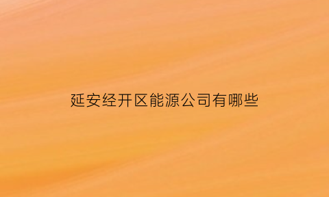 延安经开区能源公司有哪些(延安经济技术开发区开发公司)