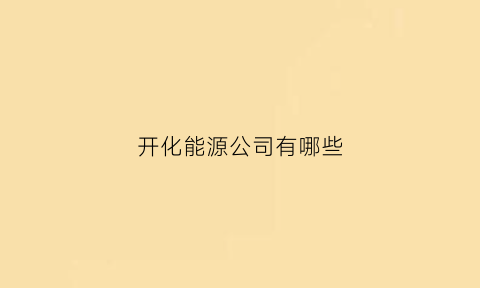 开化能源公司有哪些