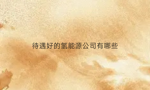 待遇好的氢能源公司有哪些