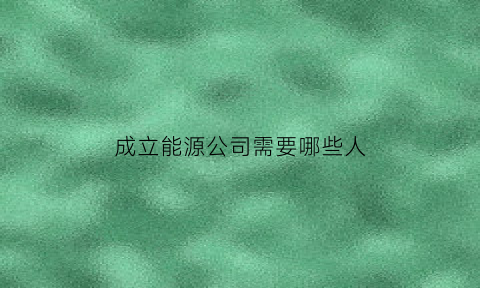 成立能源公司需要哪些人(申请能源公司需要什么资料)