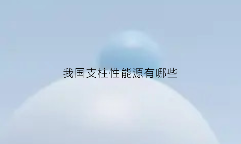 我国支柱性能源有哪些