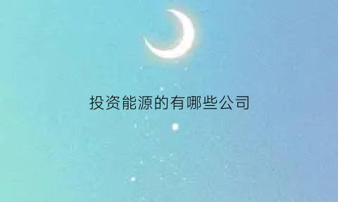 投资能源的有哪些公司