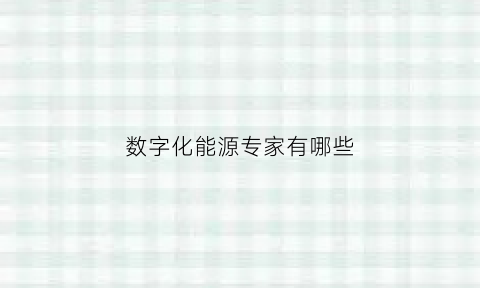 数字化能源专家有哪些(数字化能源专家有哪些职位)