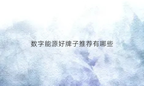 数字能源好牌子推荐有哪些(数字能源好牌子推荐有哪些公司)