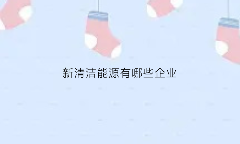 新清洁能源有哪些企业