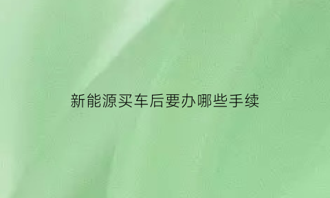 新能源买车后要办哪些手续