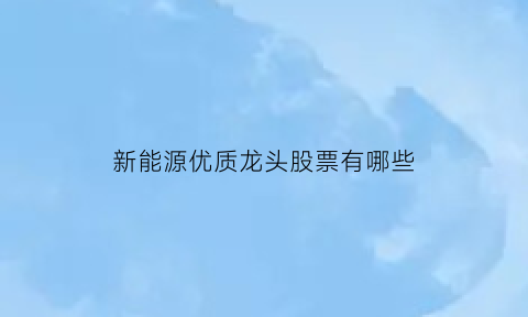 新能源优质龙头股票有哪些