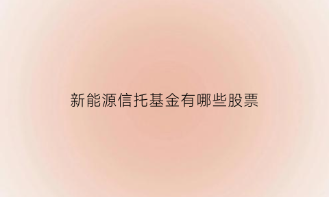 新能源信托基金有哪些股票