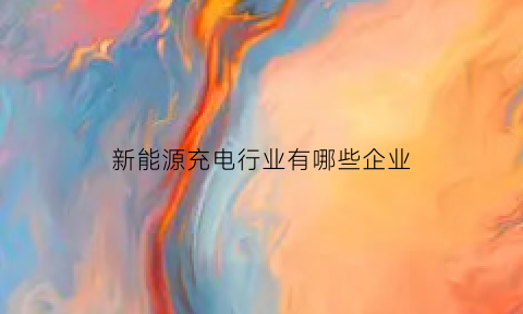 新能源充电行业有哪些企业