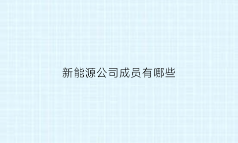 新能源公司成员有哪些