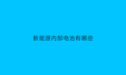 新能源内部电池有哪些