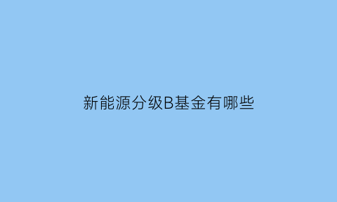 新能源分级B基金有哪些