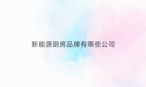 新能源厨房品牌有哪些公司