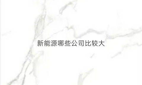 新能源哪些公司比较大(有名的新能源公司)