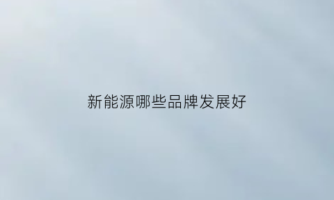 新能源哪些品牌发展好(新能源牌子排行榜前十名)