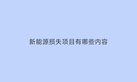 新能源损失项目有哪些内容(新能源损失项目有哪些内容呢)