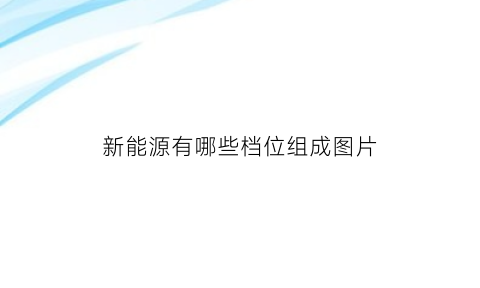 新能源有哪些档位组成图片(新能源有哪些档位组成图片及价格)