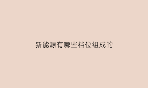 新能源有哪些档位组成的(新能源有哪些档位组成的车)