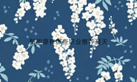 新能源有哪些职业推荐夏天(新能源有什么工作行业)