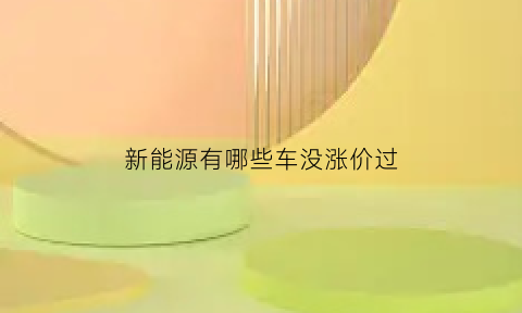 新能源有哪些车没涨价过