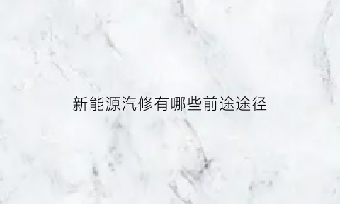 新能源汽修有哪些前途途径(新能源汽车维修有前途吗)