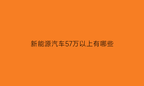 新能源汽车57万以上有哪些(新能源汽车50多万的车有哪些)