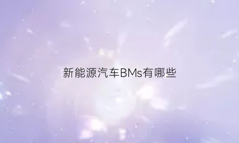 新能源汽车BMs有哪些