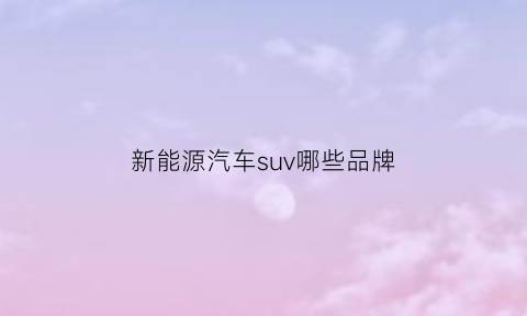 新能源汽车suv哪些品牌