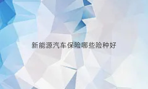 新能源汽车保险哪些险种好