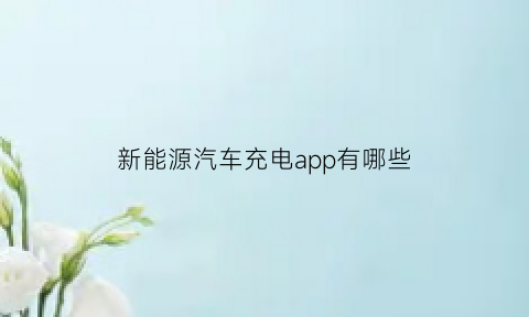 新能源汽车充电app有哪些