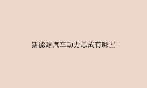 新能源汽车动力总成有哪些