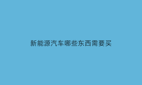 新能源汽车哪些东西需要买