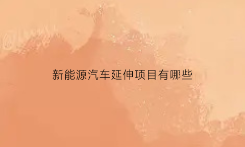 新能源汽车延伸项目有哪些