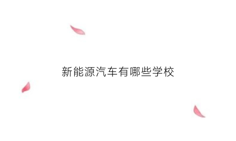 新能源汽车有哪些学校