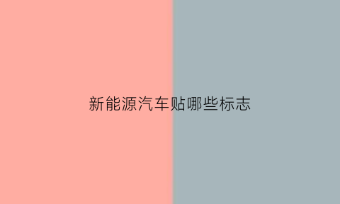 新能源汽车贴哪些标志