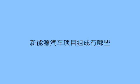 新能源汽车项目组成有哪些