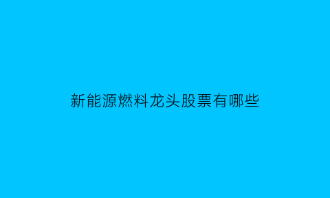 新能源燃料龙头股票有哪些