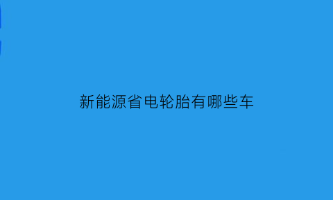 新能源省电轮胎有哪些车(新能源车最省电的速度是多少)