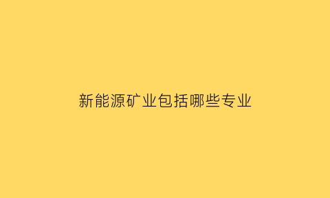 新能源矿业包括哪些专业(新能矿业集团有哪些矿)